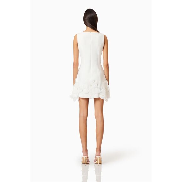 Elliatt Janelle Mini Dress White Bridal Shower Bachelorette size L NWT $340 - Picture 3 of 7